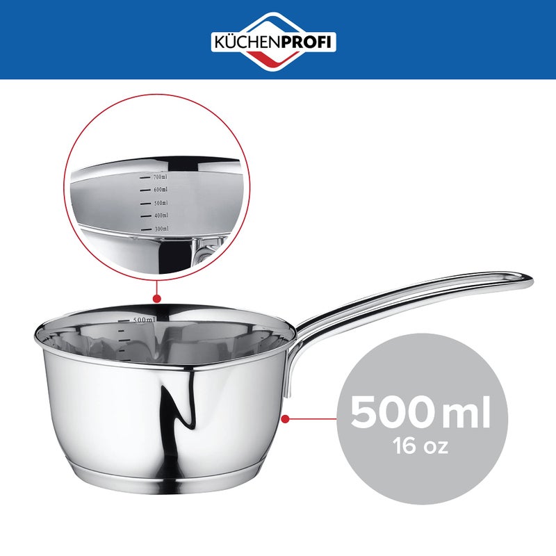 Küchenprofi Stainless Steel Saucepan with Clad Bottom, 16-Ounce,Silver - Image 2
